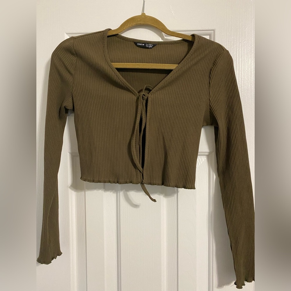 Army Green Longsleeve Front Tie S